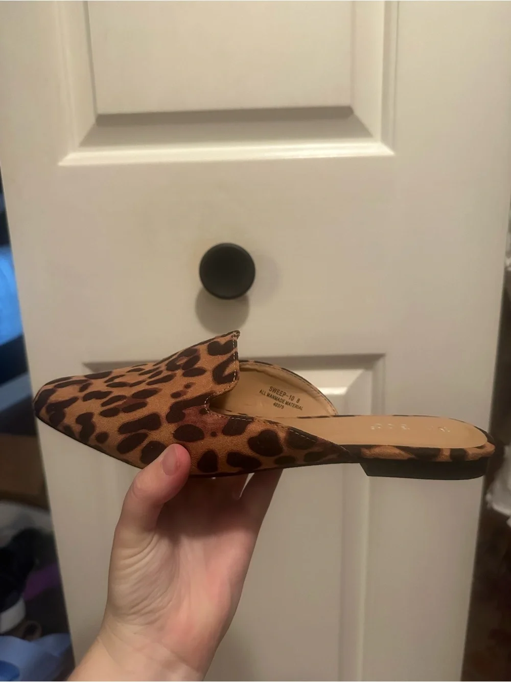 BAMBOO Leopard Print Pointed Toe Slip-On Flats - Brown & Black
